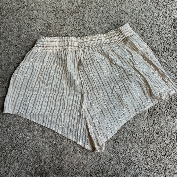 NWT Victoria’s Secret Gold/cream/shimmer pajama shorts with tassel drawstring - Picture 3 of 4